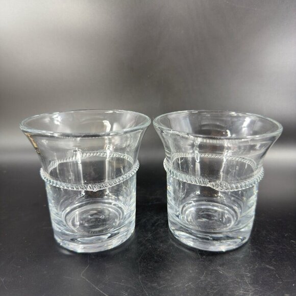 JULISKA GLASSWARE Amalia Clear Hand Blown Tumbler Drinking Glasses Set 2 Swirls - Picture 11 of 16